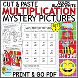 Math Mystery Pictures Activity | Multiplication Cut and Pa