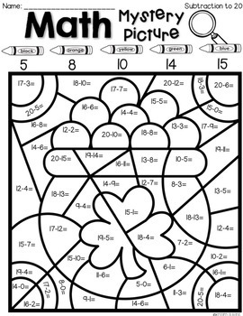 Math Mystery Pictures- St. Patrick's Day Edition by Kristen Sullins