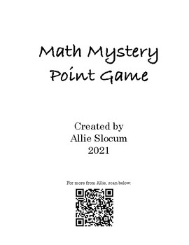 Preview of Math Mystery Point Game
