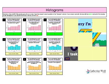 Preview of Math Mystery Puzzle: Histograms