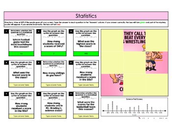 Preview of Math Mystery Puzzle: Introduction to Statistics