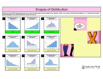 Preview of Math Mystery Puzzle: Shapes of Distribution