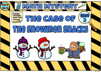 Preview of Math Mystery The Case of the Snowmen Snacks Grade 2