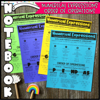 Preview of Math NB: Numerical Expressions & Order of Operations (Personal Anchor Chart)