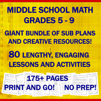 Preview of Math "NO PREP" 80 Emergency Sub Resources & Independent Activities