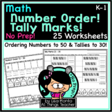 Math | NUMBER ORDER (1 - 50) & Tally Marks (1 - 30) | NO P