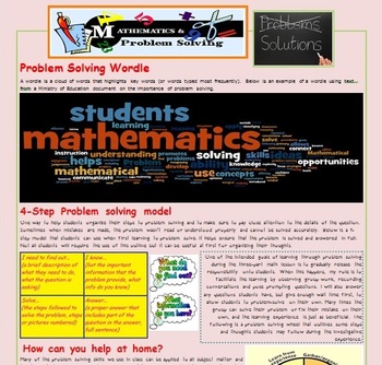 Preview of Math Newsletter for parents