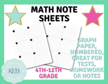 Preview of Math Note Sheets