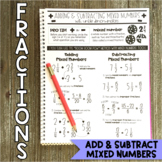 Math Notebook: Adding and Subtracting Mixed Numbers (Perso