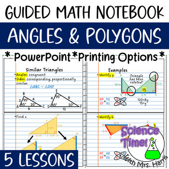 Preview of Math Notebook- Angles & Polygons Animated PowerPoint