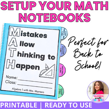 Preview of Math Notebook Binder Organization Setup for Middle and High School Classroom
