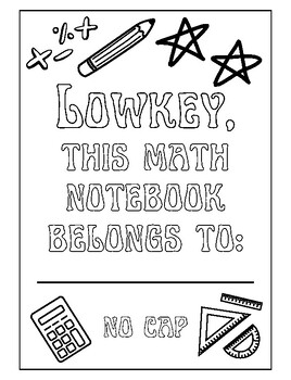 Preview of Math Notebook Cover Sassy