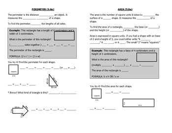 Preview of Math Notebook Notes: Measurement Bundle