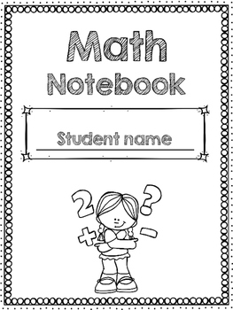 Preview of Math Notebook cover-Editable!