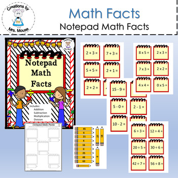 Preview of Math Facts Practice and Fluency - Notepad Math Facts