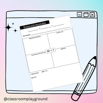 Preview of Math Notes: Division with remainders: 4 strategies FULLY EDITABLE