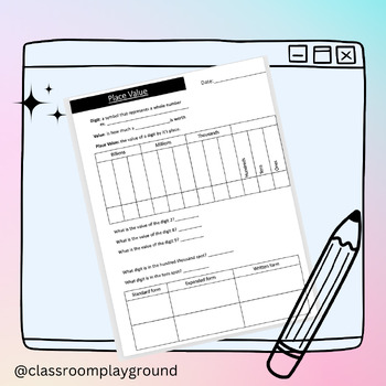 Preview of Math Notes: Place Value Notes: Standard, Expanded & Word Form FULLY EDITABLE
