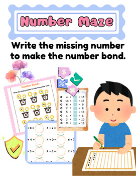 Preview of Math Number Activity | Number Addition | Game Worksheet |