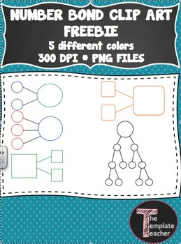 Preview of Math Number Bond Clip Art FREEBIE - different colors and shapes - PNG files