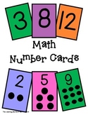 Math Number Cards in Color and Black and White