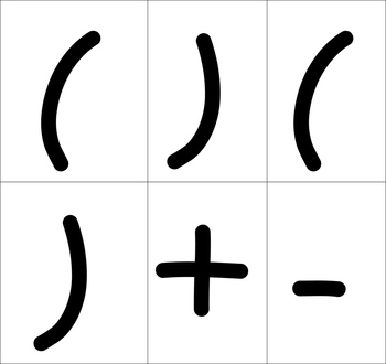 Preview of Math Number Cards with Operation signs and parenthesis FREE