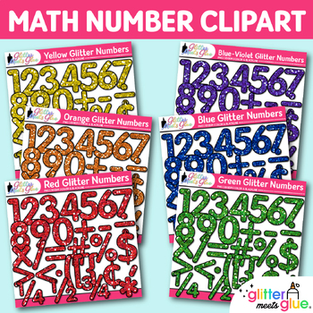 Preview of Math Number Clipart Bundle: Cute Counting Clip Art Transparent PNG B&W