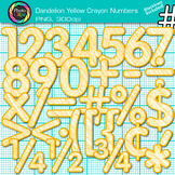 Math Number Clipart: Dandelion Yellow Crayon Effect Clip A