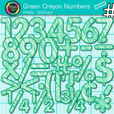 Math Number Clipart: Green Crayon Effect Clip Art Transpar