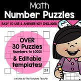 Math Number Grid Puzzle Practice 10 more and 10 less pages