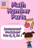 Math Number Parts - Assessment for Kindergarten