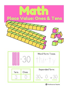 Preview of Math Number Place Value: Ones & Tens