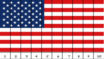 Preview of Math Number Puzzle Flag/USA