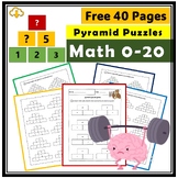 Math Number Pyramid Puzzles: 4 Variants & Answers Included