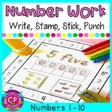 Math Number Recognition and Counting 1-10 - Write, Stamp, 