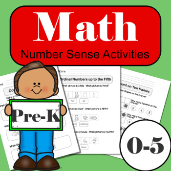 Preview of Math Number Sense Activities Writing number 0-5 Worksheets