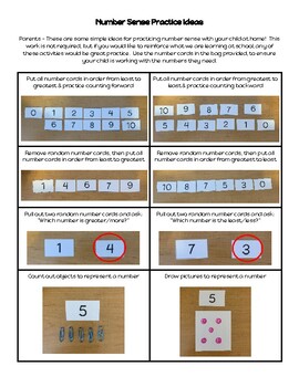 Preview of Math Number Sense Homework *Differentiated!*
