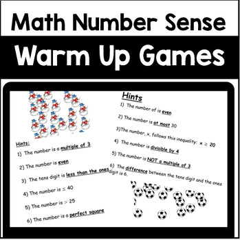 Preview of Math Number Sense - Warm Up Game (Smart Notebook)