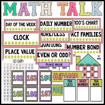 Preview of Math Number Talk Interactive Bulletin Board Morning Meeting Calendar