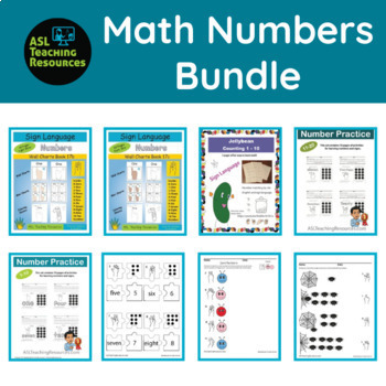 Preview of Math Numbers 1-10 Bundle Counting Odd Even Worksheets Puzzles Sign Language