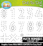 Math Numbers Dot-To-Dot Clipart {Zip-A-Dee-Doo-Dah Designs}