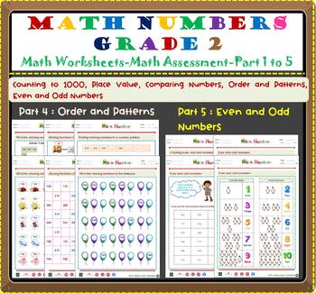 Math Numbers Grade 2- Math Numbers Worksheets - Math Numbers Assessment 1