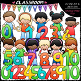 Math Numbers Kids - Clip Art & B&W Set