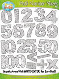 Math Numbers & Symbols Shaped Mazes Clipart {Zip-A-Dee-Doo