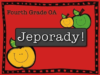 Preview of Math OA Jeporady Fourth Grade Review Test Prep Game