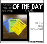 Number, Fraction, Decimal of the Day Template