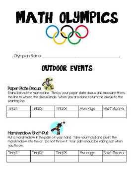 Math at Work Olympics: Math Olympics Activities