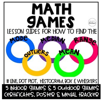 Preview of Math Games: Mean, Median, Range, Outliers & Graphs