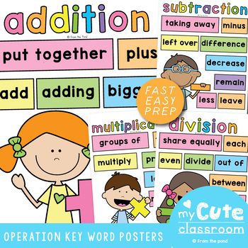 Key Words For Math Operations Worksheets Teaching Resources Tpt