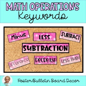 Preview of Math Operation Keywords Classroom Decor