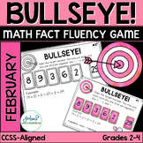 Math Operations Fluency Game - February Bullseye